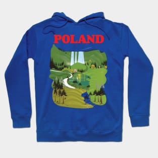 Poland landscape travel poster Hoodie